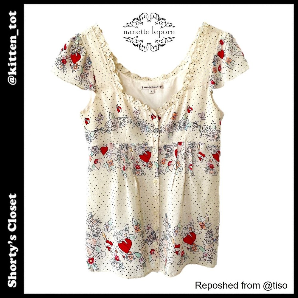 Like new! PRECIOUS tattoo-print silk blouse